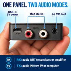 B66 USB-C power, RCA and AUX connections
