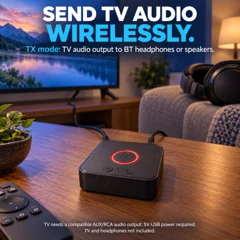 B66 transmitter connected to a compatible TV audio output